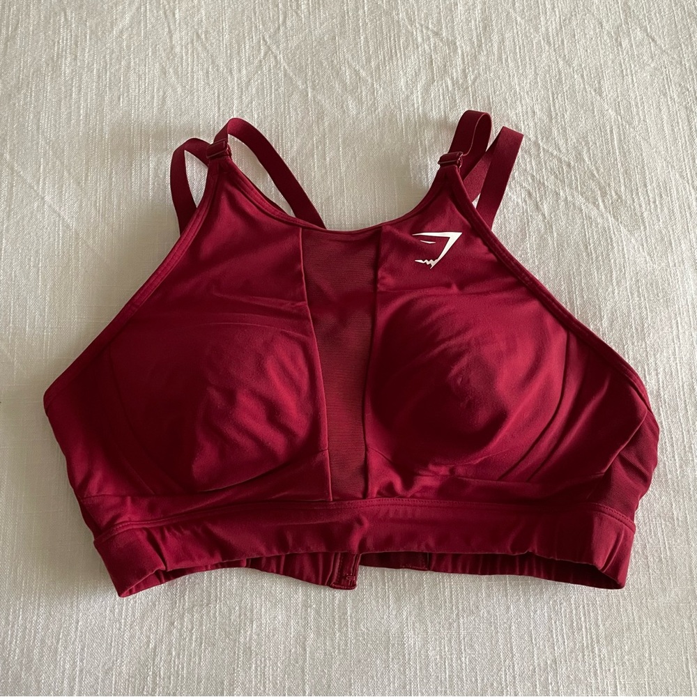 Red High Neck Gymshark Training Bra